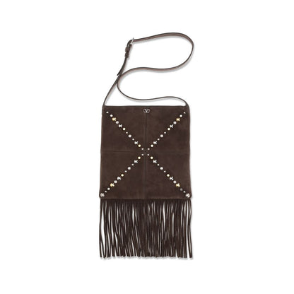 Sac bandoulière Valentino Garavani Bos Taurus en cuir de veau marron