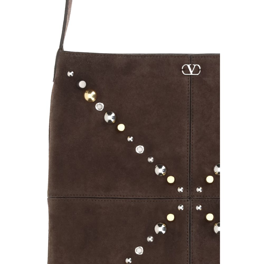 Sac bandoulière Valentino Garavani Bos Taurus en cuir de veau marron