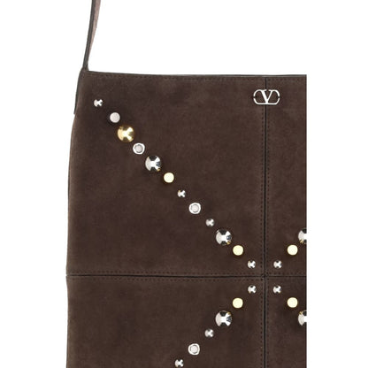 Sac bandoulière Valentino Garavani Bos Taurus en cuir de veau marron