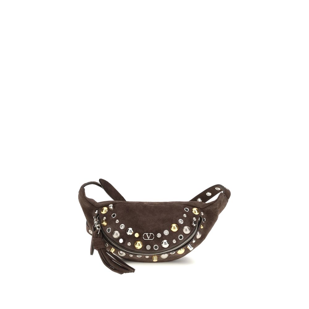 Sac bandoulière Valentino Garavani Bos Taurus en cuir de veau marron