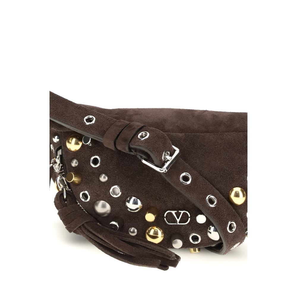 Sac bandoulière Valentino Garavani Bos Taurus en cuir de veau marron