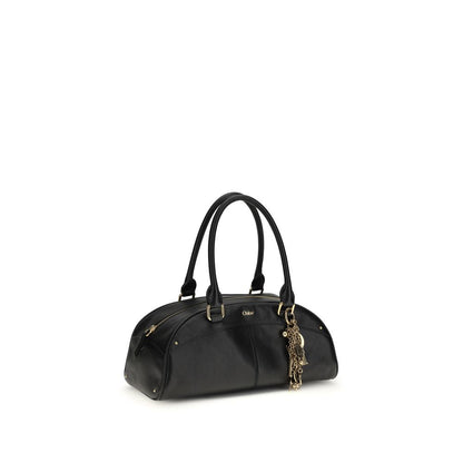 Borsa a mano Chloé in pelle di vitello nera Bos Taurus
