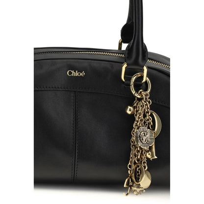 Borsa a mano Chloé in pelle di vitello nera Bos Taurus