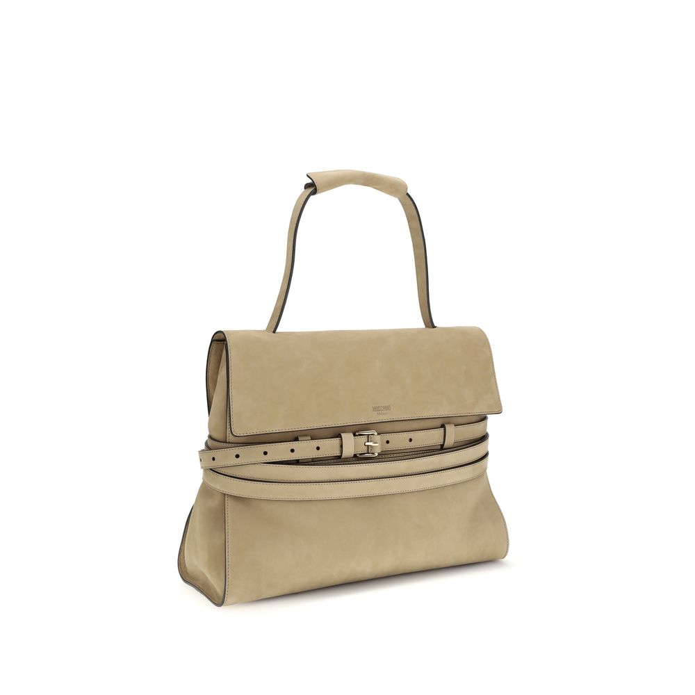 Sac à main Moschino en cuir de veau beige Bos Taurus