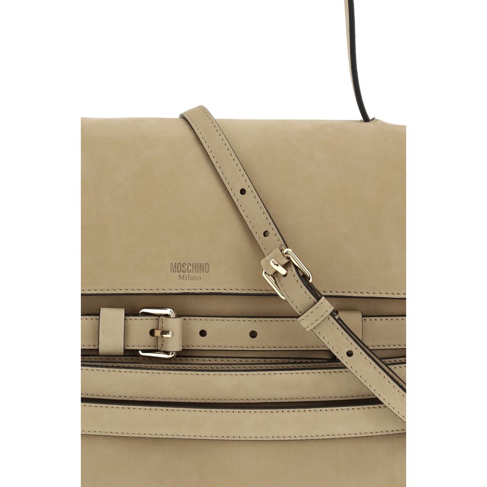 Sac à main Moschino en cuir de veau beige Bos Taurus