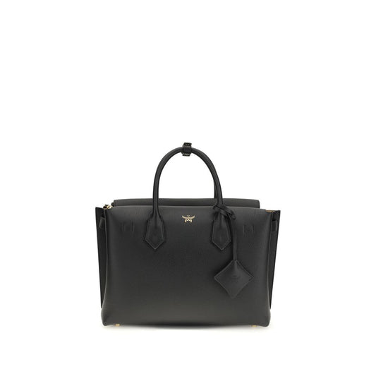 Borsa a mano MCM in pelle di vitello nera Bos Taurus