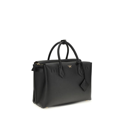 Borsa a mano MCM in pelle di vitello nera Bos Taurus