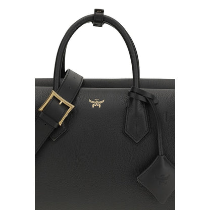 Borsa a mano MCM in pelle di vitello nera Bos Taurus