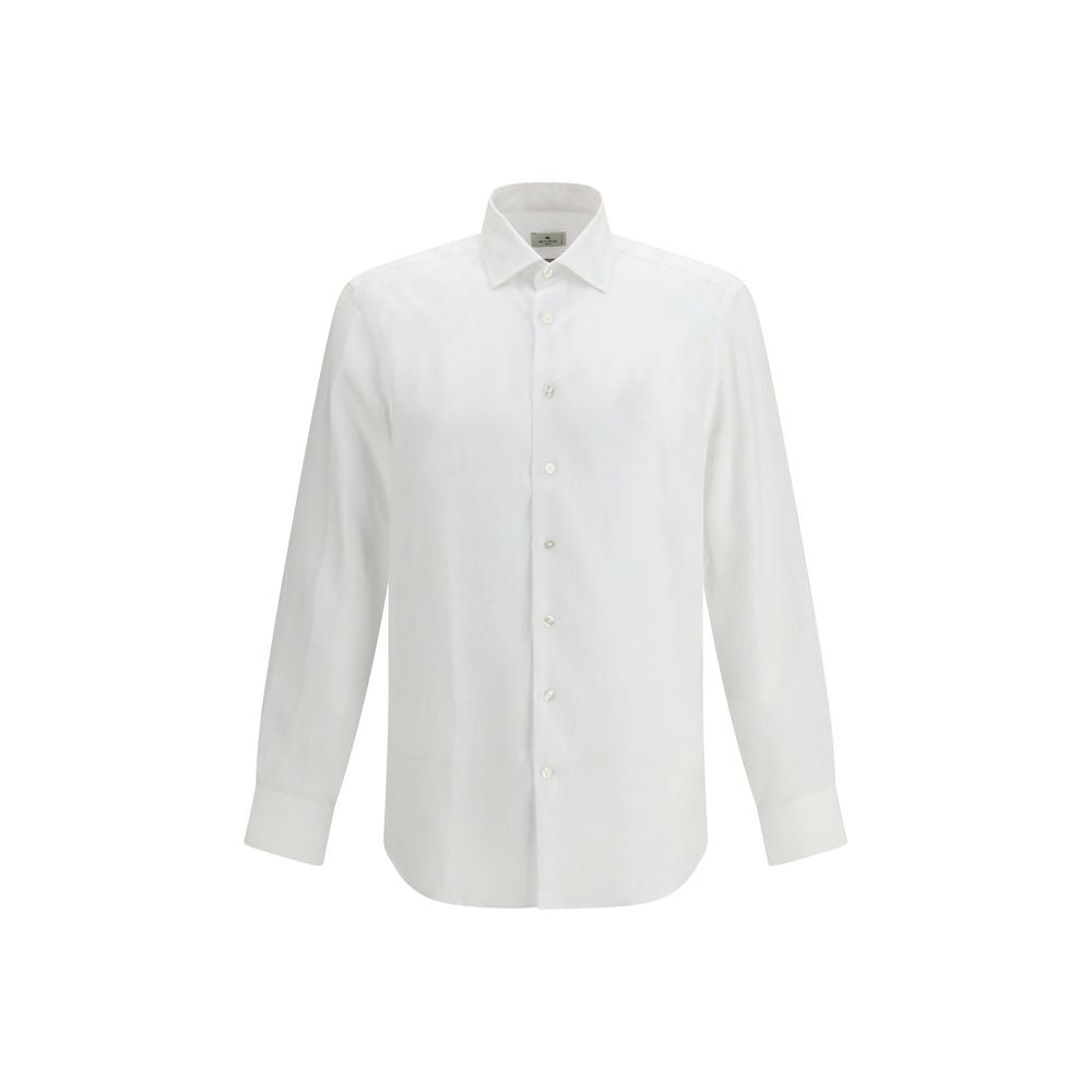 Camicia a maniche lunghe Etro in lino bianco
