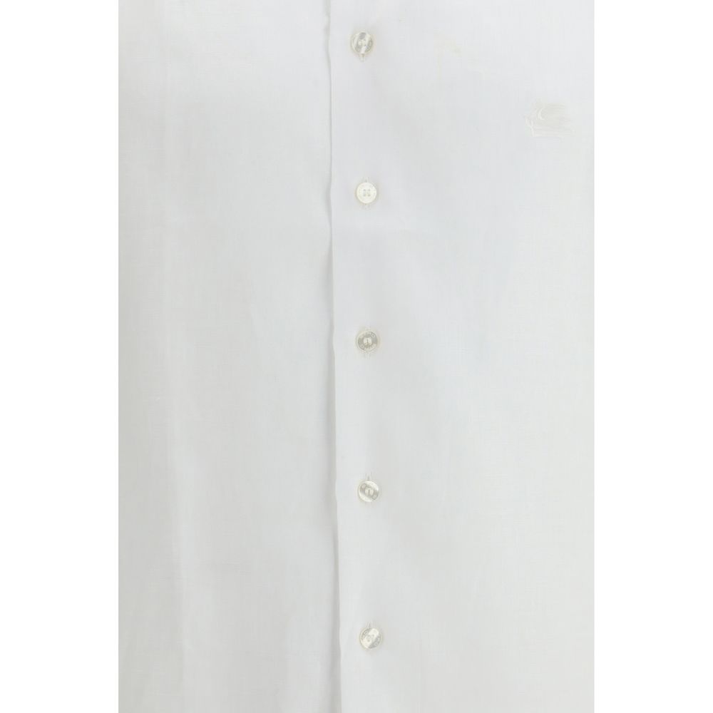 Camicia a maniche lunghe Etro in lino bianco