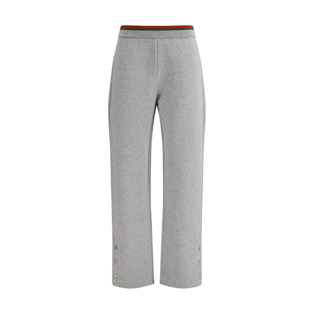 Pantalon décontracté en coton gris Gucci