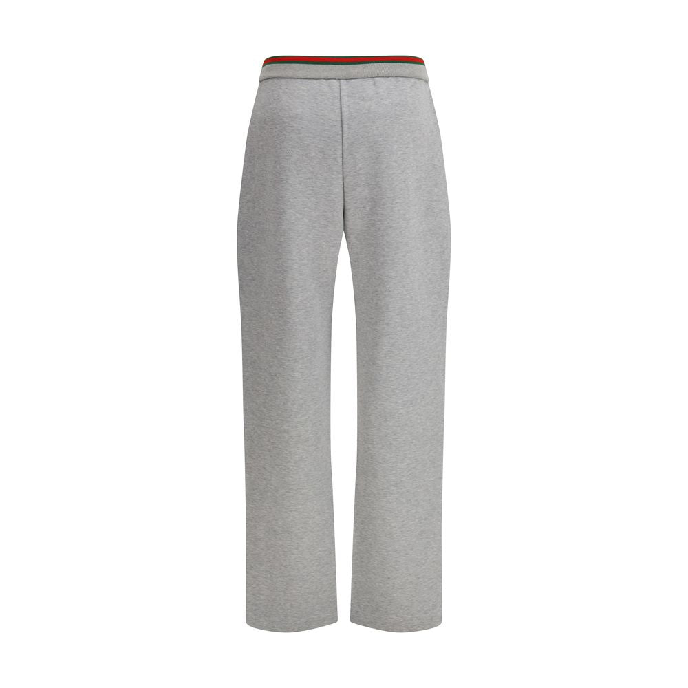 Pantalon décontracté en coton gris Gucci
