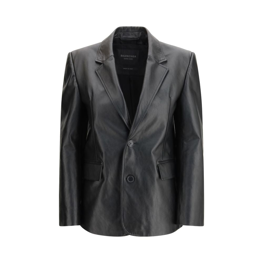 Giacca Balenciaga in pelle nera