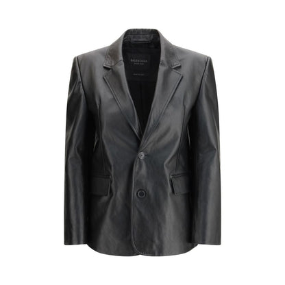 Giacca Balenciaga in pelle nera