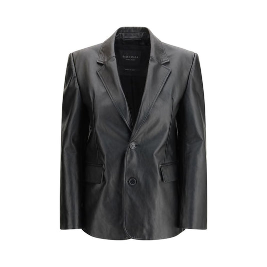 Giacca Balenciaga in pelle nera