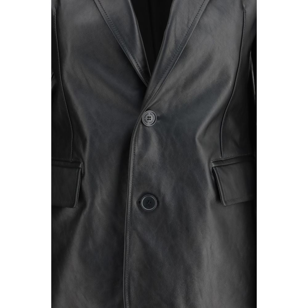 Giacca Balenciaga in pelle nera