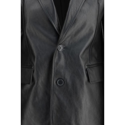 Giacca Balenciaga in pelle nera