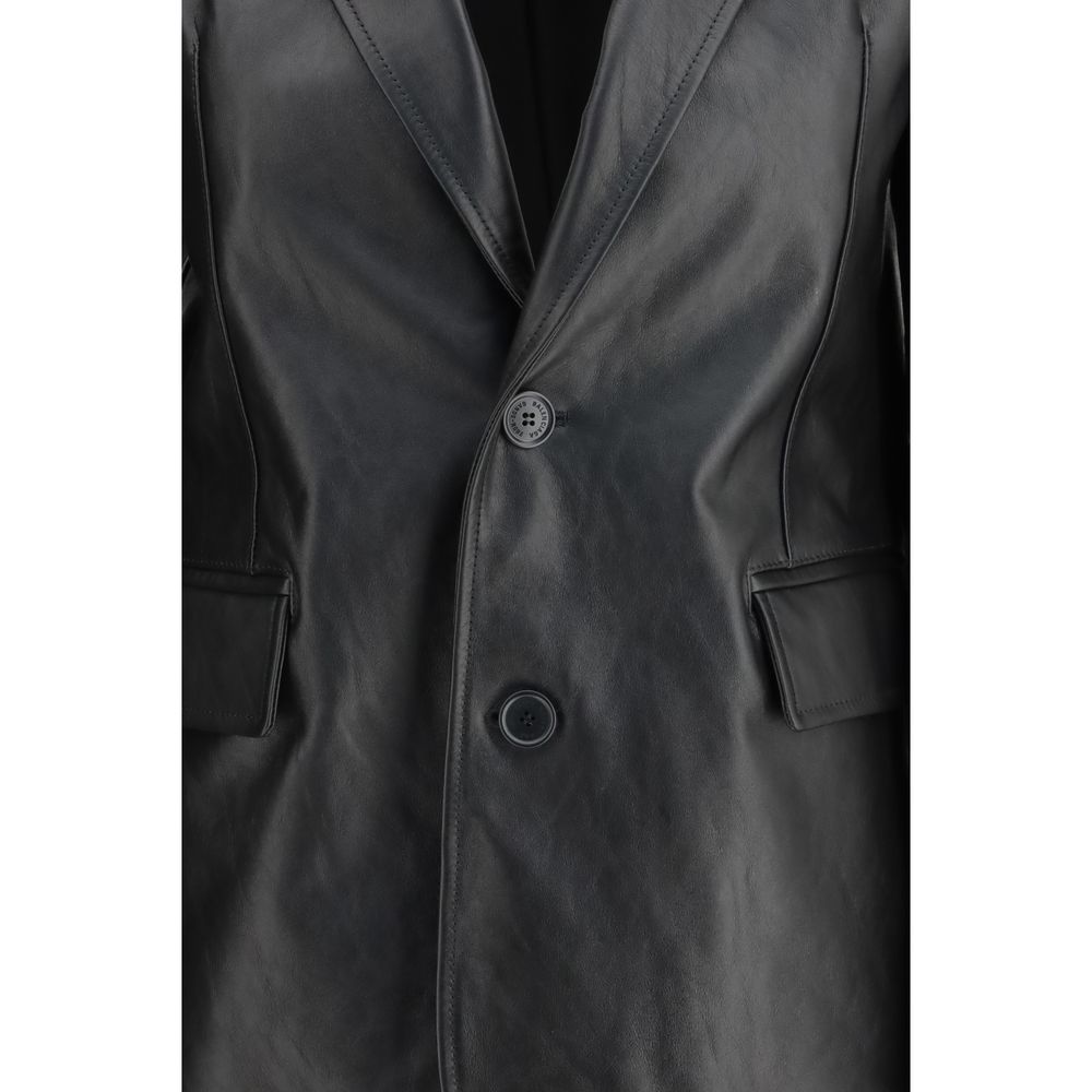Giacca Balenciaga in pelle nera