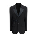 Blazer Balenciaga noir en laine avec ceinture