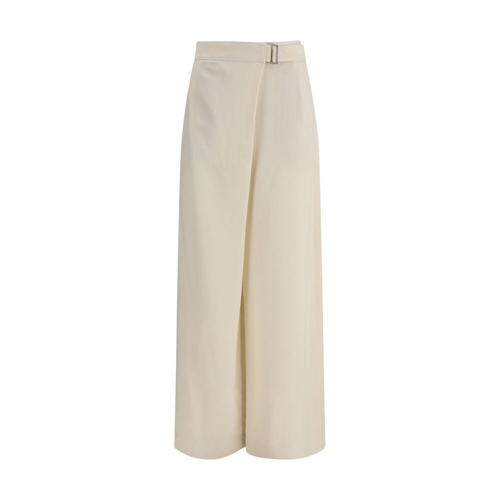 Brunello Cucinelli Pantaloni casual beige in viscosa