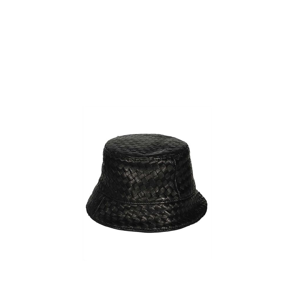 Bottega Veneta Cappello Alla Pescatora in Pelle di Agnello Nera