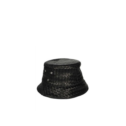 Bottega Veneta Cappello Alla Pescatora in Pelle di Agnello Nera