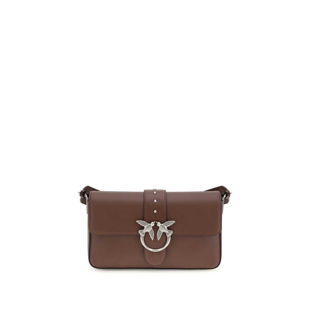 Borsa a spalla PINKO in pelle marrone