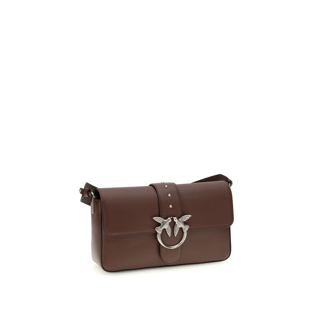 Borsa a spalla PINKO in pelle marrone
