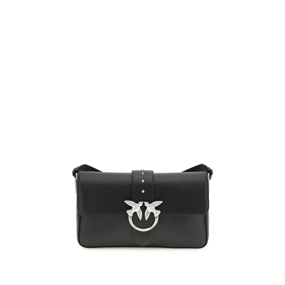 Borsa a tracolla in pelle nera PINKO