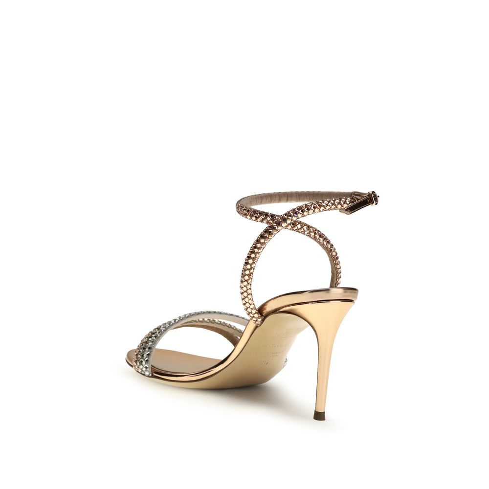 Sandali Casadei in Pelle di Vitello Oro con Tacco a Stiletto Bos Taurus
