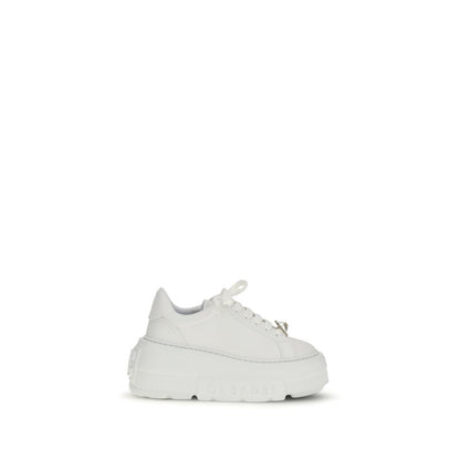 Casadei Sneakers Platform Bianche in Pelle di Vitello Bos Taurus