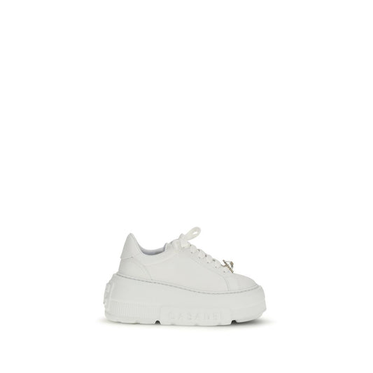 Casadei Sneakers Platform Bianche in Pelle di Vitello Bos Taurus
