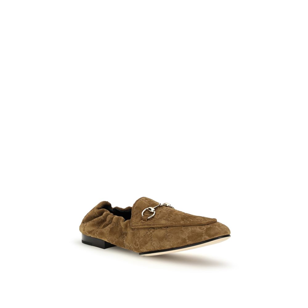 Mocassini Slip-On Gucci Marroni in Pelle di Vitello Bos Taurus