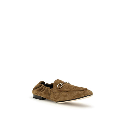 Mocassini Slip-On Gucci Marroni in Pelle di Vitello Bos Taurus