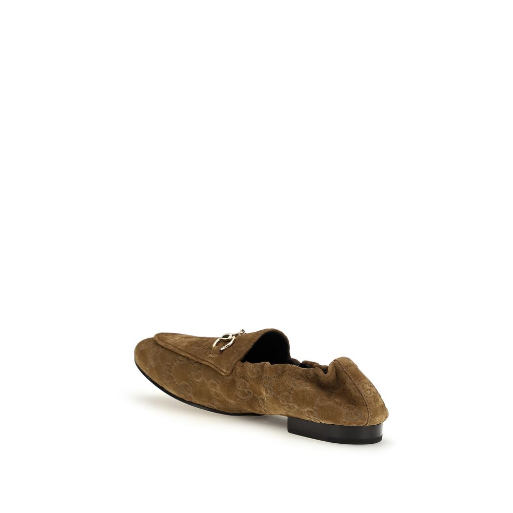 Mocassini Slip-On Gucci Marroni in Pelle di Vitello Bos Taurus