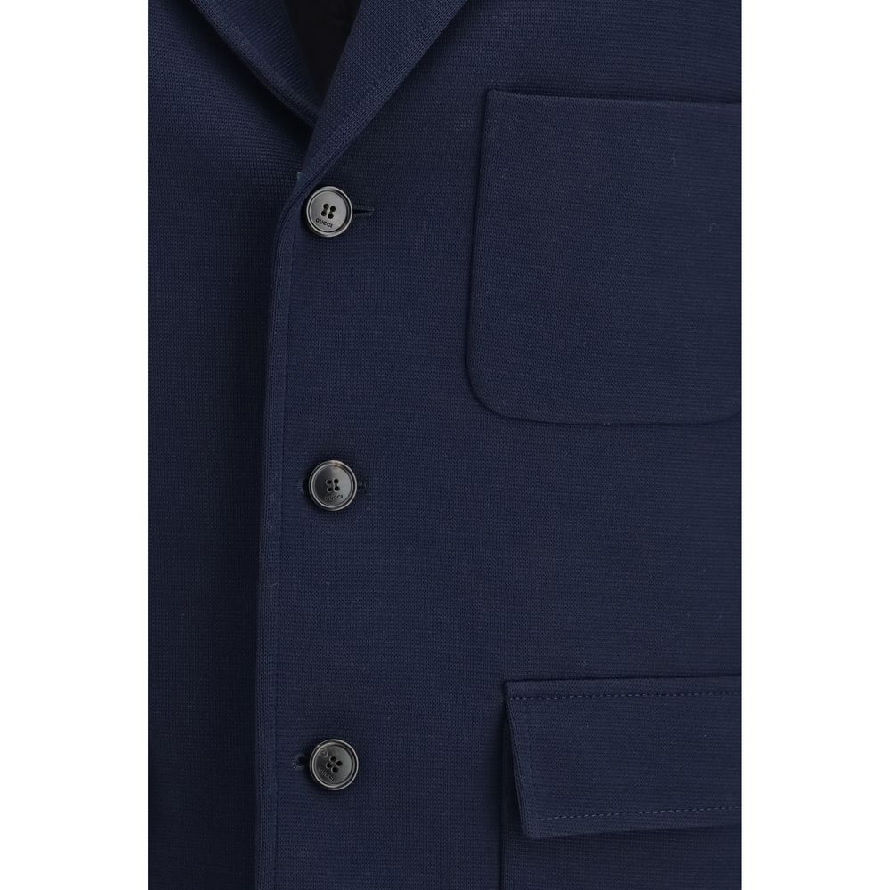 Manteau en coton bleu Gucci