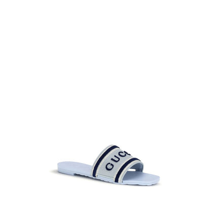 Sandali Gucci in cotone blu