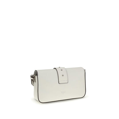 Sac bandoulière PINKO Bos Taurus en cuir de veau blanc