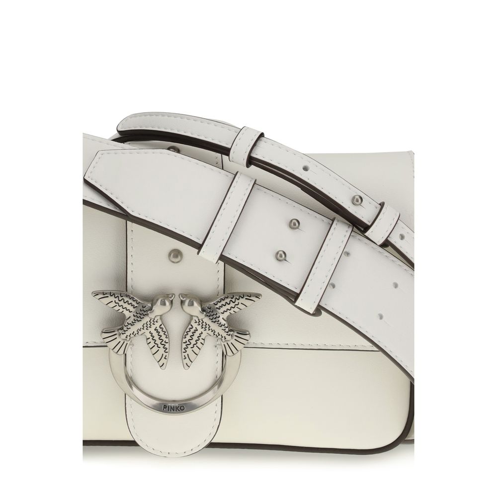 Sac bandoulière PINKO Bos Taurus en cuir de veau blanc