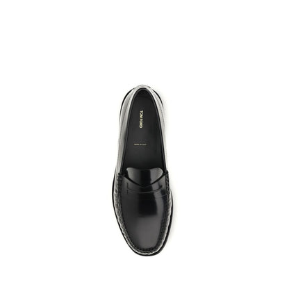 Mocassins à enfiler Tom Ford en cuir de veau noir Bos Taurus