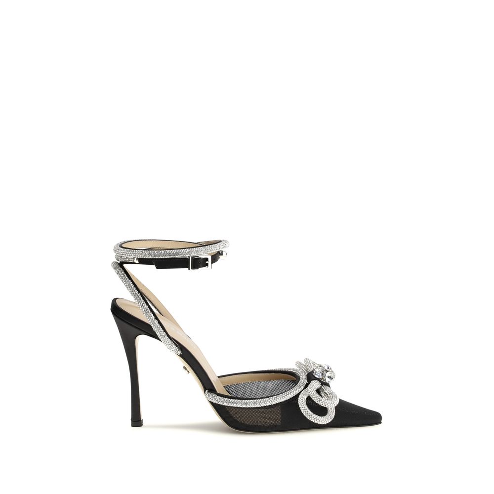 MACH & MACH Décolleté in seta nera con tacco alto