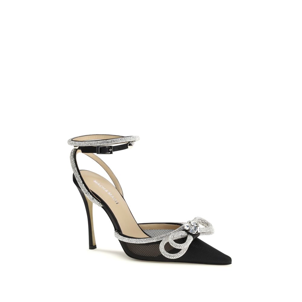 MACH & MACH Décolleté in seta nera con tacco alto