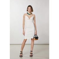 Patrizia Pepe Abito Casual in Lino Bianco