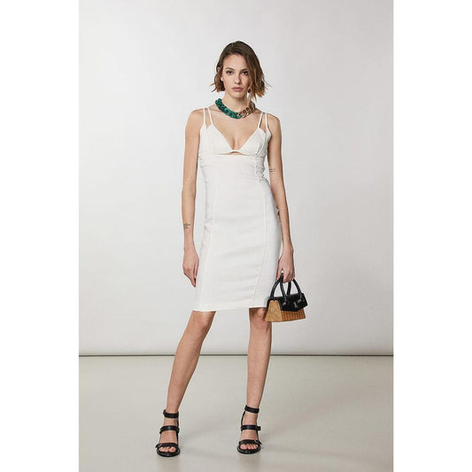 Patrizia Pepe Abito Casual in Lino Bianco