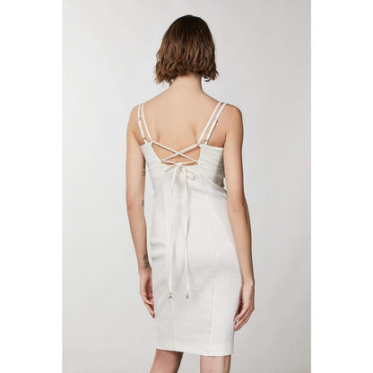 Patrizia Pepe Abito Casual in Lino Bianco