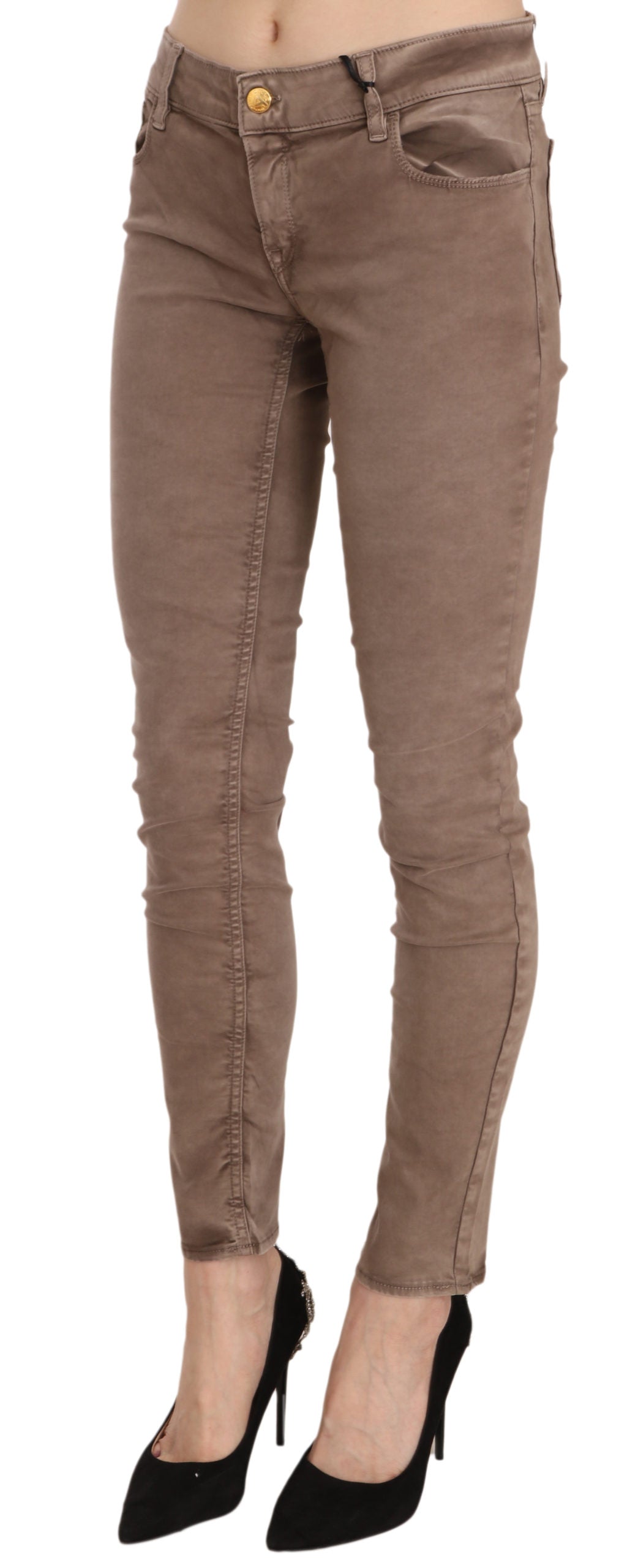 Pantalon skinny marron taille basse CYCLE