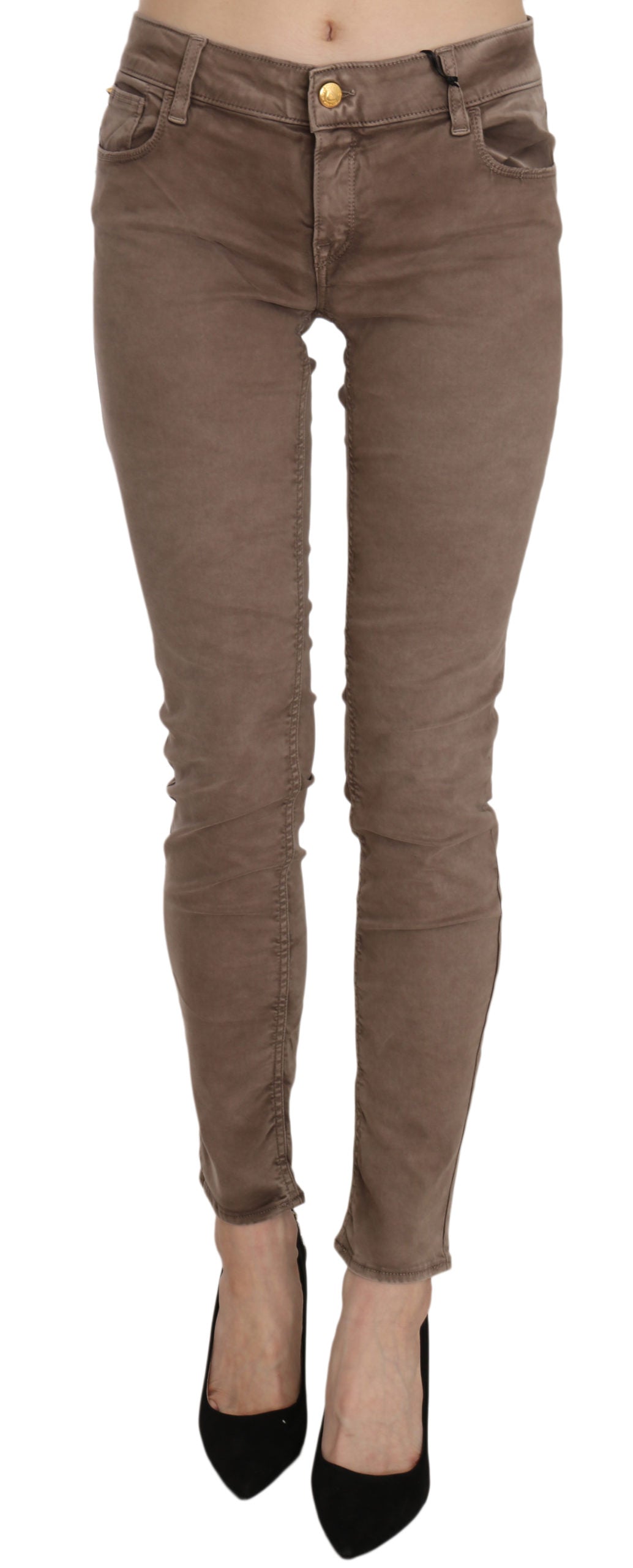 Pantalon skinny marron taille basse CYCLE