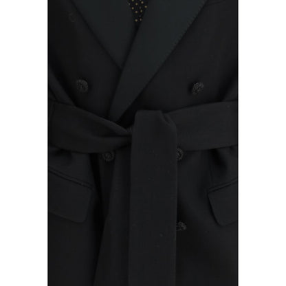 Blazer in lana e pile nero Valentino
