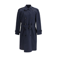 Trench coat Burberry blu in poliestere