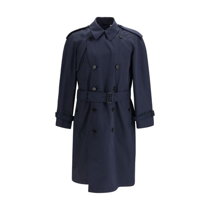 Trench coat Burberry blu in poliestere